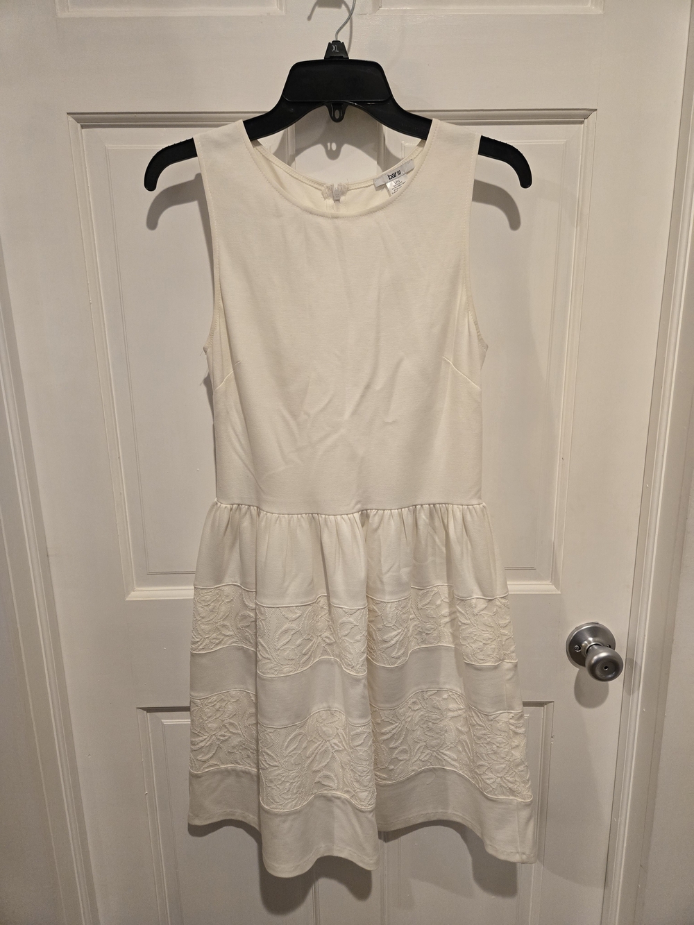 Bar III Cream Sleeveless Tiered Midi Dress